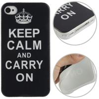 iPhone 4 & 4S Keep Calm And Carry On patroon TPU back cover Hoesje - thumbnail