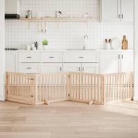 Hondenhek inklapbaar met deur 4 panelen 320 cm populierenhout - thumbnail