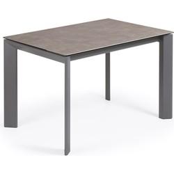 Axis uitschuifbare keramische tafel met antraciet stalen poten 120 (180) cm
