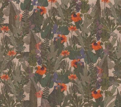 Decoprint Herbarium Fotobehang met grote bladeren en bloemen - HED27290