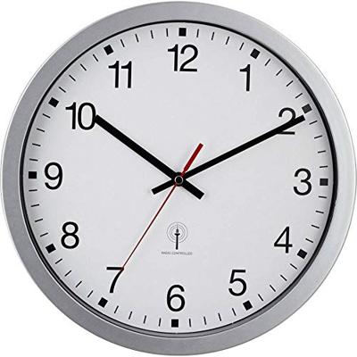 EUROTIME 56831-07 Wandklok Zendergestuurd 30 cm x 4.3 cm Zilver