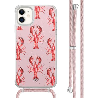 iPhone 11 hoesje met rosegoud koord - Lobster