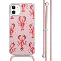iPhone 11 hoesje met rosegoud koord - Lobster - thumbnail