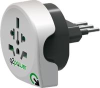 Q2 Power | World to Italy | Universal-Reiseadapter mit Erdungsstecker | KID SAFE Stoßschutz | Spannung und Leistung 100V-1000W / 250V-2500W - thumbnail