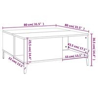 Salontafel 80x80x36,5 cm bewerkt hout zwart - thumbnail