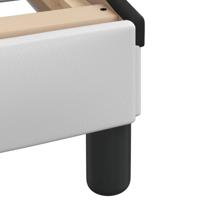 Bedframe met hoofdbord kunstleer wit en zwart 90x200 cm - thumbnail