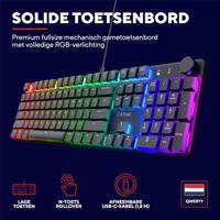 Trust GXT 866 Torix Low Profile Toetsenbord Zwart - thumbnail