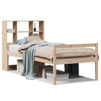 Bed met boekenkast zonder matras massief grenenhout 90x190 cm - thumbnail