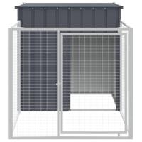 Hondenhok met dak 110x201x110 cm gegalvaniseerd staal antraciet - thumbnail