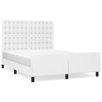 Bedframe met hoofdbord kunstleer wit 140x190 cm - thumbnail
