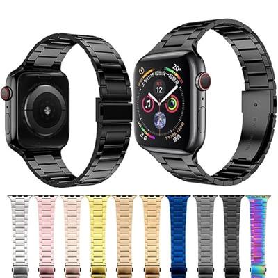 Stalen schakelband - Starlight / Sterrenlicht - Geschikt voor Apple watch 38mm / 40mm / 41mm / 42mm