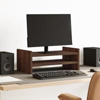 VidaXL Monitorstandaard 50x27x20 cm bewerkt hout bruin eikenkleurig - thumbnail