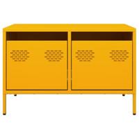 Tv-meubel 68x50x43,5 cm koudgewalst staal mosterdgeel - thumbnail