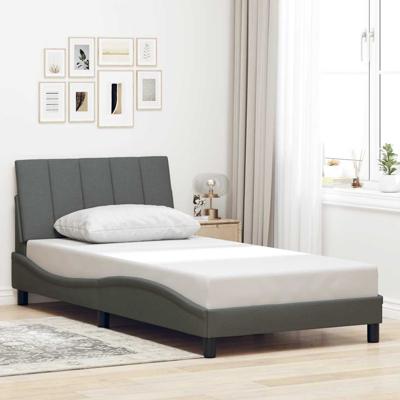 Bedframe zonder matras "Hanko" stof donkergrijs 140x190 cm