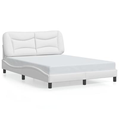 Bedframe met LED-verlichting kunstleer wit 140x190 cm - thumbnail