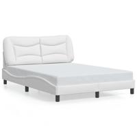 Bedframe met LED zonder matras "Hvar" wit 140x190 cm - thumbnail