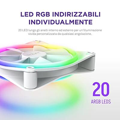 NZXT F140 RGB DUO - 140mm RGB Fan - Single - White NZXT F140 RGB DUO - 140mm RGB Fan - Single - White