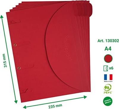 Smartfolder geperforeerde opbergmappen A4 Rood 6 stuks Smartfolder geperforeerde opbergmappen A4 Rood 6 stuks