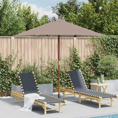 Parasol met houten paal 150x200 cm taupe