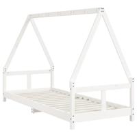 Kinderbedframe 80x200 cm massief grenenhout wit - thumbnail