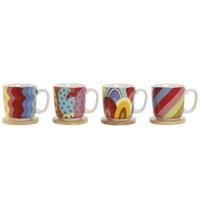 Koffieset DKD Home Decor Multicolour Koraal Bamboe Dolomite Modern 180 ml - thumbnail
