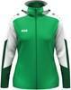 JAKO 6870D Jas Met Kap Dames - Groen/Wit/Donkergroen - L (42/44)