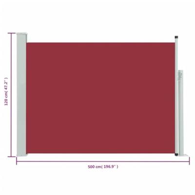 Tuinscherm uittrekbaar 120x500 cm rood - thumbnail