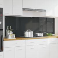 VidaXL Keuken spatscherm 2 pcs donkergrijs 90 x 60 cm gehard glas - thumbnail