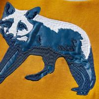 Kindertrui vossenprint 104 okerkleurig - thumbnail