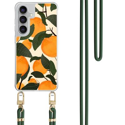 Samsung Galaxy S25 FE hoesje met groen koord - Orange garden Samsung Galaxy S25 FE hoesje met groen koord - Orange garden