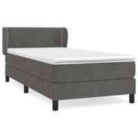 Boxspring met matras fluweel donkergrijs 90x200 cm - thumbnail