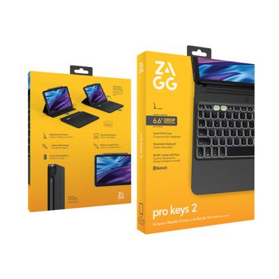 ZAGG Pro Keys 2 Bluetooth Keyboard Case for Apple iPad Air 10.9 (2020/2022)/Air 11 (2024/2025) QWERTY Black