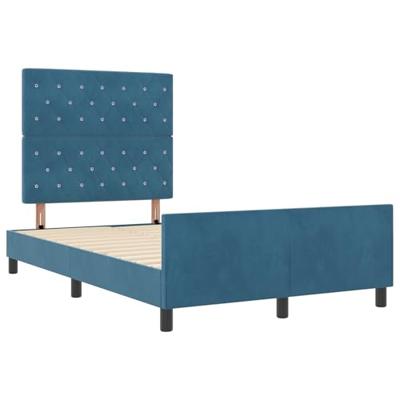 Bedframe met hoofdeinde Donkerblauw 120 x 200 cm Fluweel