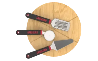 Grill Guru Pizza Set (Pizza Board+Cutter+Rasp+Spatula)