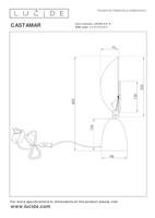 Lucide CASTAMAR - Tafellamp - Ø 25,5 cm - LED - 1x8W 2100K - Chroom - thumbnail