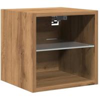 Tv-wandmeubel met LED-verlichting 30x28,5x30cm artisanaal eiken - thumbnail