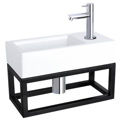 Differnz Ravo fonteinset keramiek kraan recht chroom 38.5 x 18.5 x 9 cm met handdoekrek Differnz Ravo fonteinset keramiek kraan recht chroom 38.5 x 18.5 x 9 cm met handdoekrek