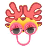Toi Toys dierenring met wiebelogen roze/geel 6 cm - thumbnail