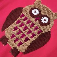 Kindershirt met lange mouwen uilenprint 116 felroze - thumbnail