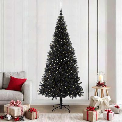 VidaXL Kerstboom met 300 led met standaard zwart 210 cm pvc VidaXL Kerstboom met 300 led met standaard zwart 210 cm pvc