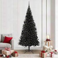 VidaXL Kerstboom met 300 led met standaard zwart 210 cm pvc - thumbnail