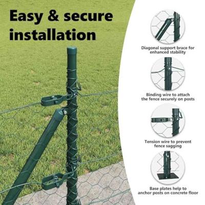 VidaXL Afrasteringspaal groen 25 x 0,4 m (50 mm gaas) staal en pvc