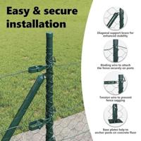 VidaXL Afrasteringspaal groen 25 x 0,6 m (50 mm gaas) staal en pvc - thumbnail