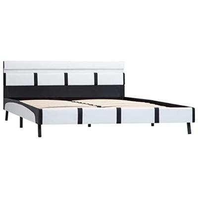 VidaXL Bedframe met led kunstleer wit 140x200 cm