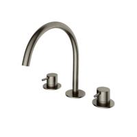 Wastafelmengkraan Hotbath Cobber 3 gats 2-hendel Gebogen 26.1 cm Verouderd IJzer - thumbnail