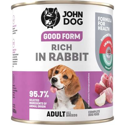 JOHN DOG Good Form Rich in rabbit - natvoer voor honden - 800g