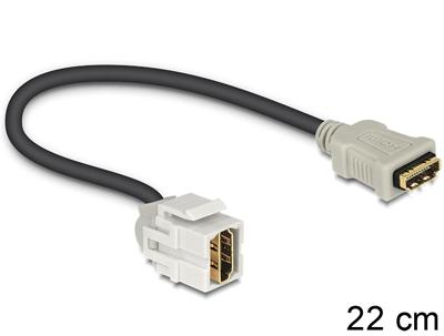 Delock 86328 Keystone Module HDMI female 250° > HDMI female met kabel wit