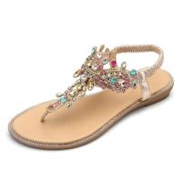 Vrouwelijke Strass flats sandalen schoenmaat: 40 (goud kleur drill) - thumbnail