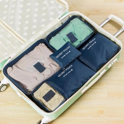 6 STKS/set reistas ClothesLuggage organisator hoge capaciteit mesh verpakking kubussen (Navy)