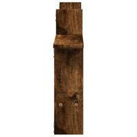 Wandschappen 2 st 50x12x50 cm bewerkt hout gerookt eikenkleurig - thumbnail